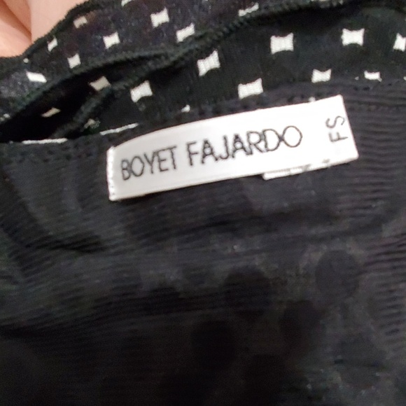 Boyet Fajardi Jeweled black and white geometric abstract graphic print top Sm - Picture 5 of 5